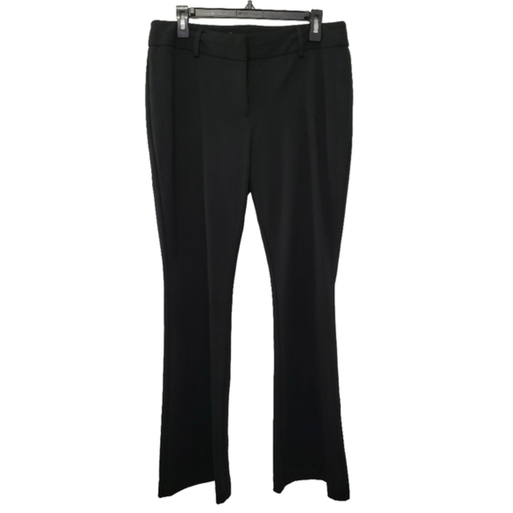 Chico's Women's Solid Black Flare Leg Dress Pants Size 1‎ Reg M 8/10 Mid-Hi Rise